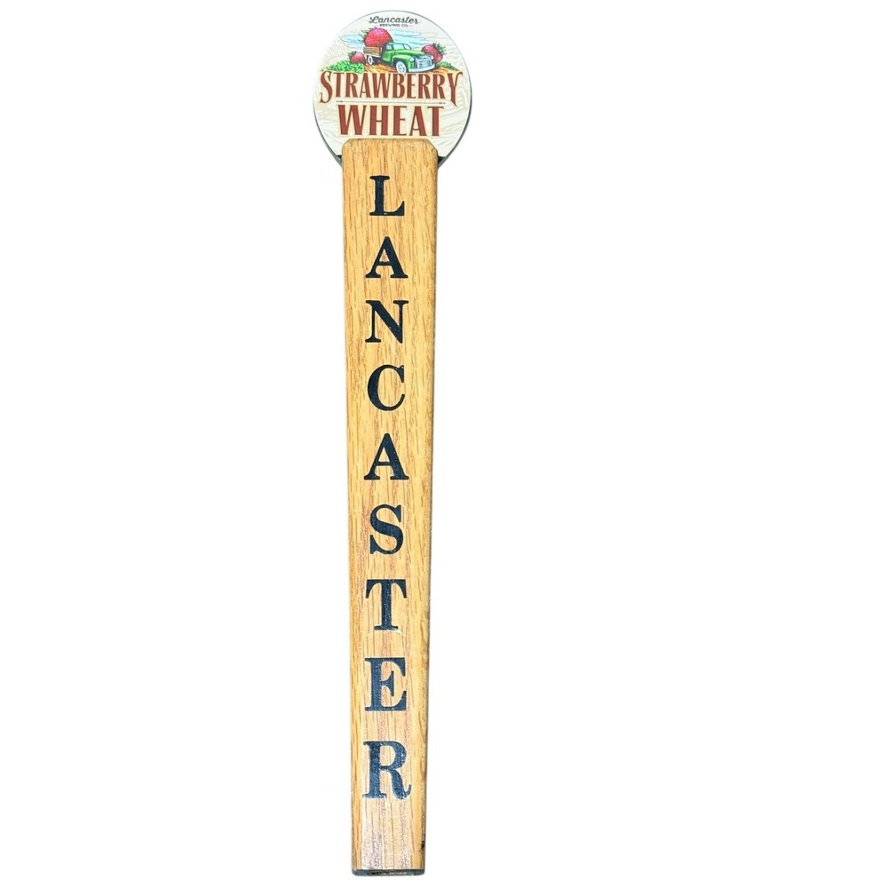 Lancaster Strawberry Wheat Wood Beer Tap Handle